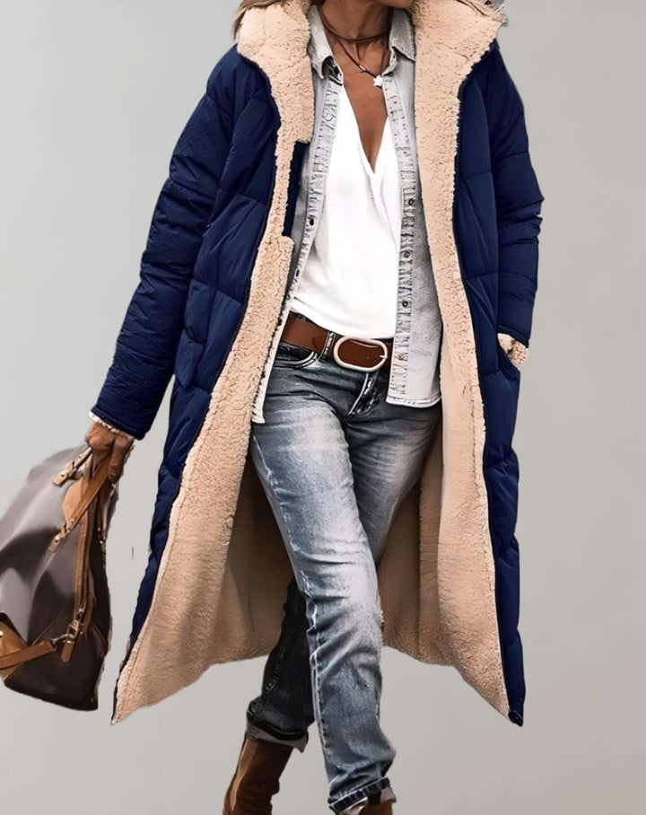 Damen Puffer Jacke für Herbst in Marineblau