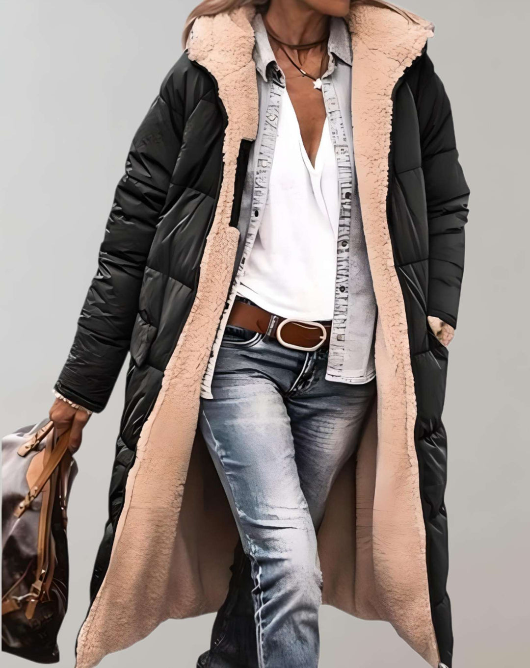 Damen Puffer Jacke für Herbst in Schwarz