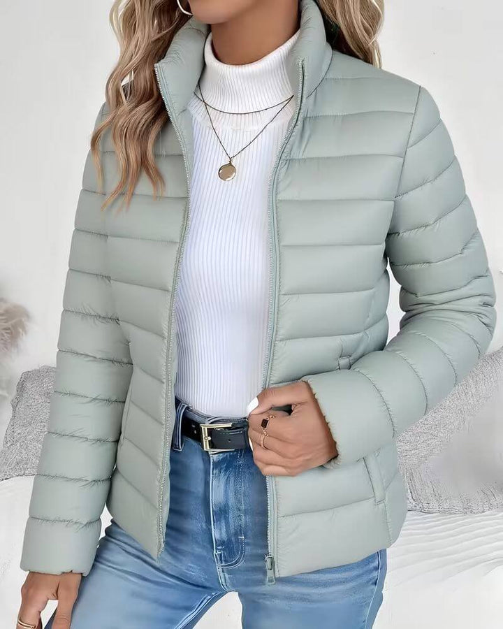 Damen Puffer Jacke mit Quiltung für Herbst in Grün