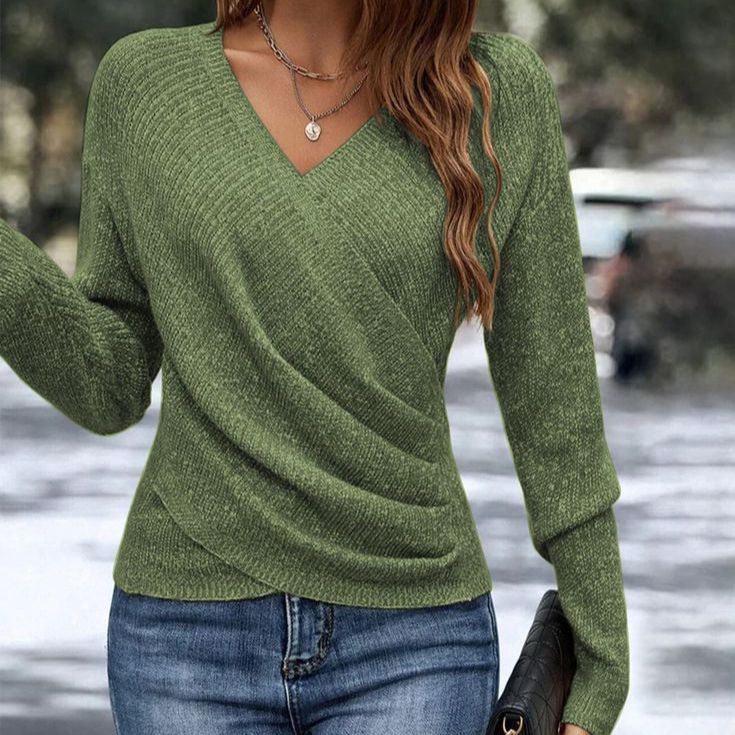 Damen Pullover elegant und komfortabel in Grün