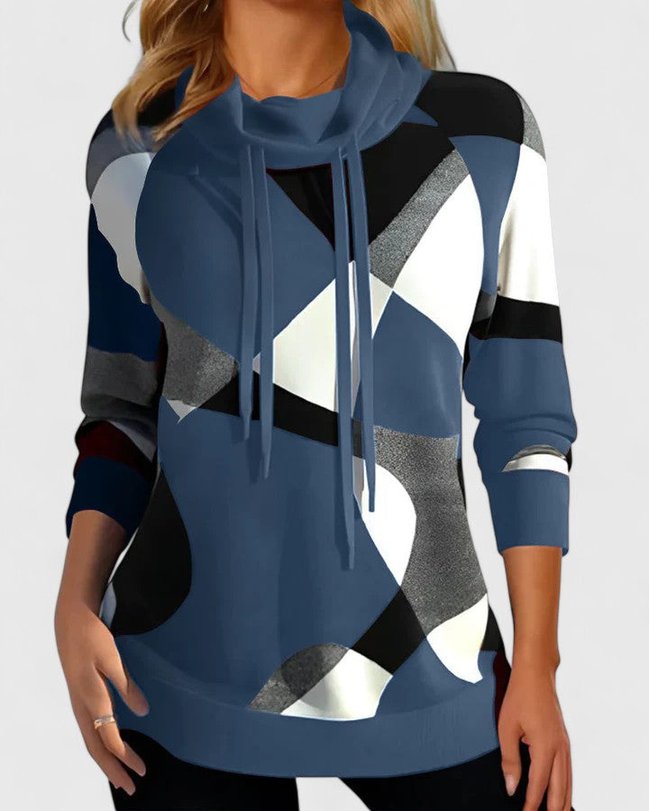 Damen Pullover im Farbblock-Stil für jeden Anlass in Blau