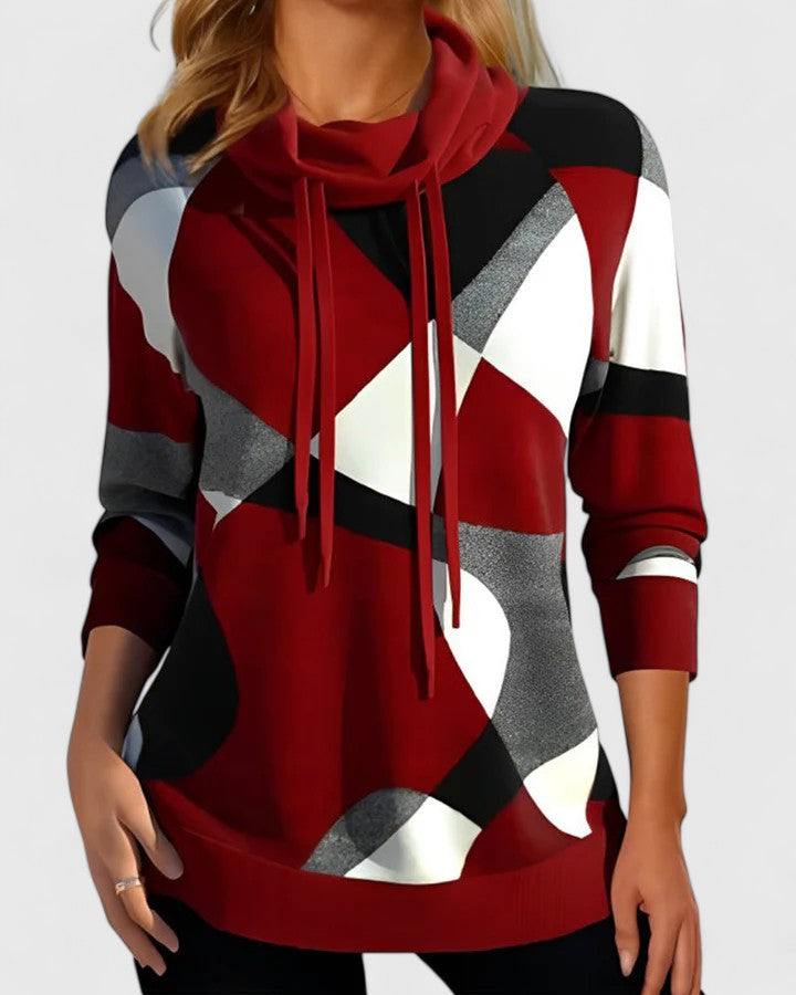 Damen Pullover im Farbblock-Stil für jeden Anlass in Rot