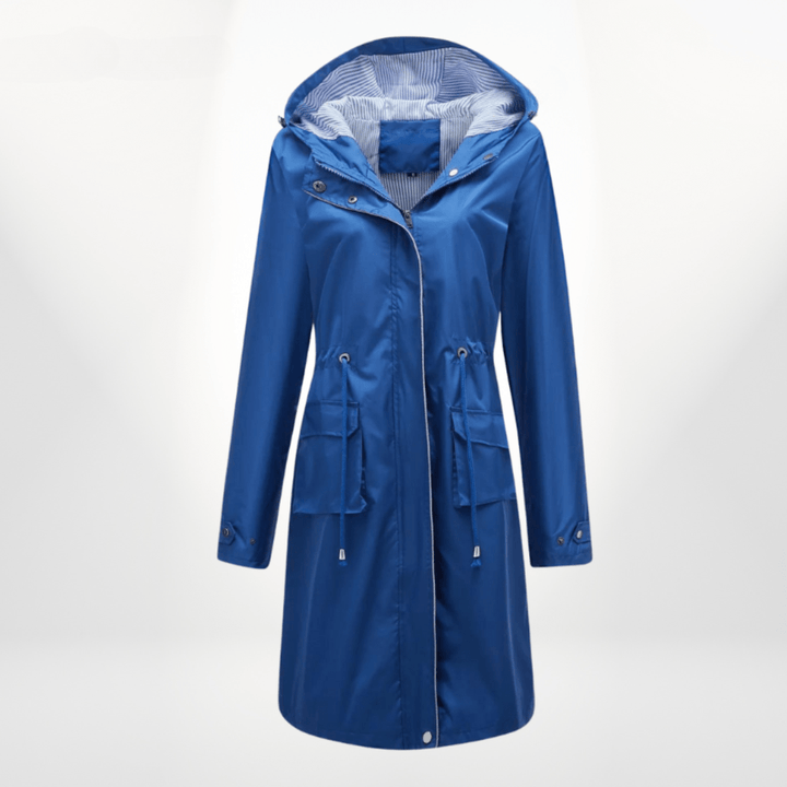 Damen Regenjacke mit Kapuze für Alltag in Blau