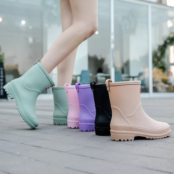 Damen Regenstiefel mit rutschfester Gummisohle (11)