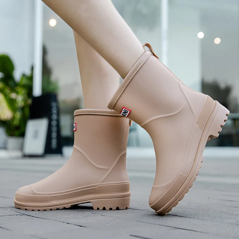 Damen Regenstiefel mit rutschfester Gummisohle (9)