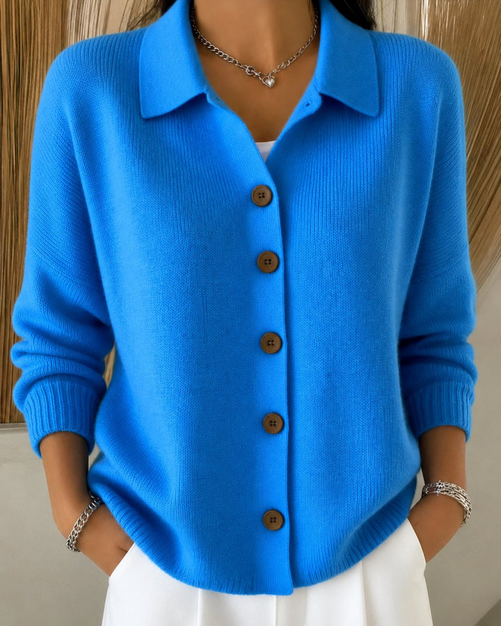 Damen Relaxed-Fit Strickjacke für den Alltag in Blau