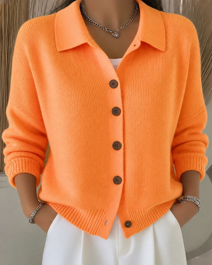 Damen Relaxed-Fit Strickjacke für den Alltag in Orange