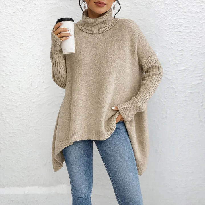 Damen Rollkragen Pullover für den Herbst in Beige