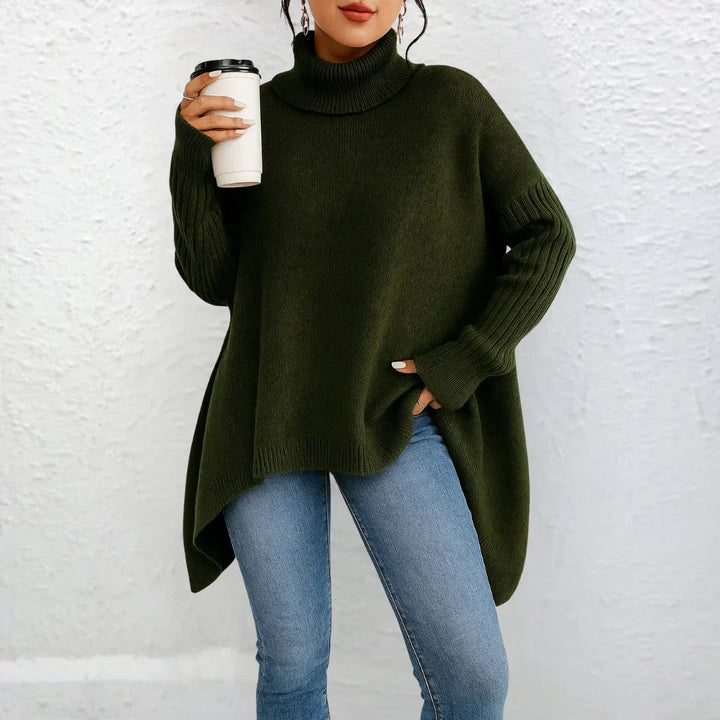 Damen Rollkragen Pullover für den Herbst in Grün
