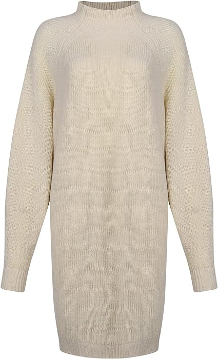 Damen Rollkragen Strickkleid in Minilänge (11)