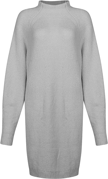 Damen Rollkragen Strickkleid in Minilänge (12)