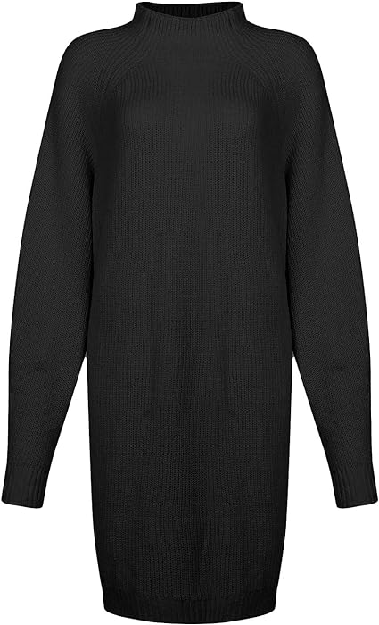 Damen Rollkragen Strickkleid in Minilänge (16)