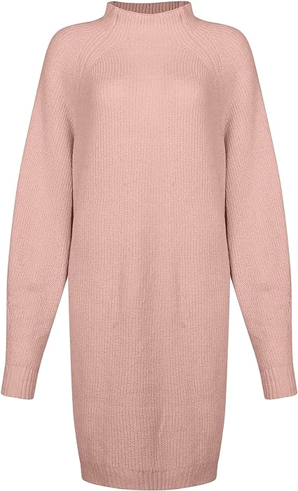 Damen Rollkragen Strickkleid in Minilänge (18)