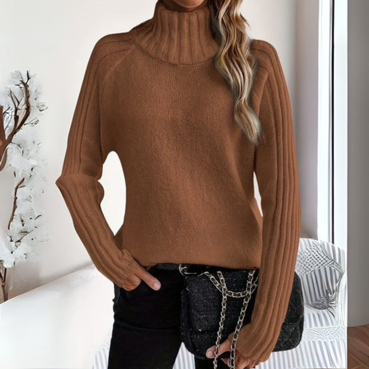 Damen Rollkragenpullover für gemütliche Herbsttage in Braun