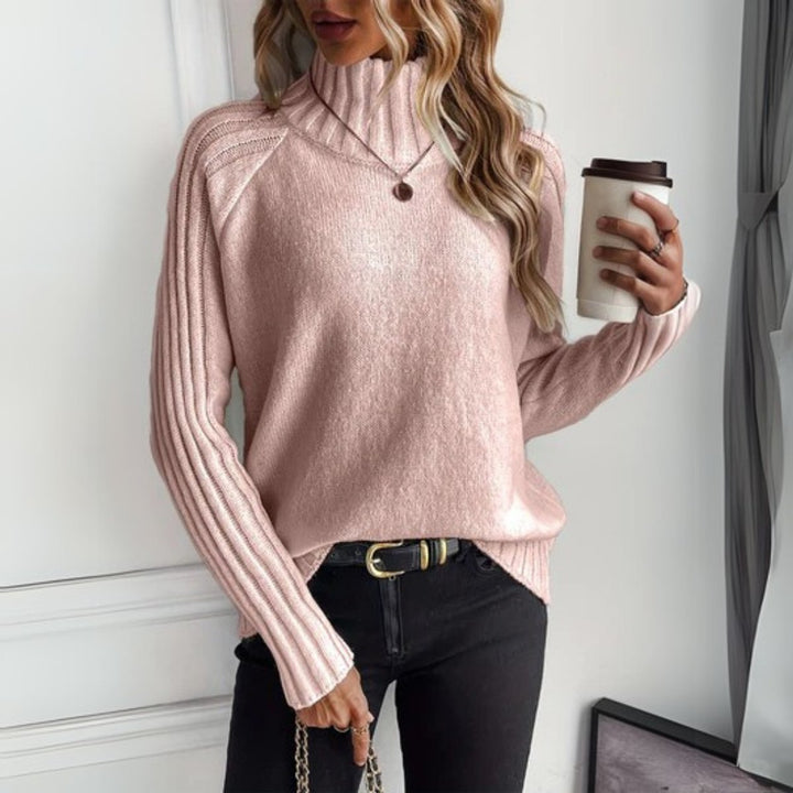 Damen Rollkragenpullover für gemütliche Herbsttage in Rosa