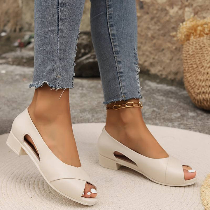 Damen Sandalen mit Absatz für den Sommer in Beige
