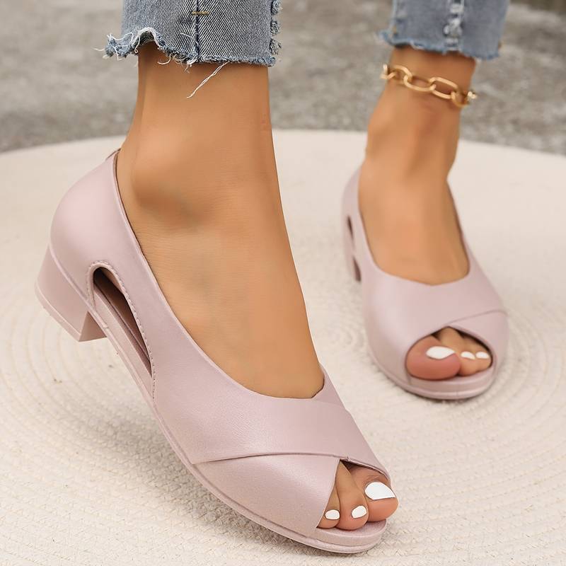 Damen Sandalen mit Absatz für den Sommer in Rosa