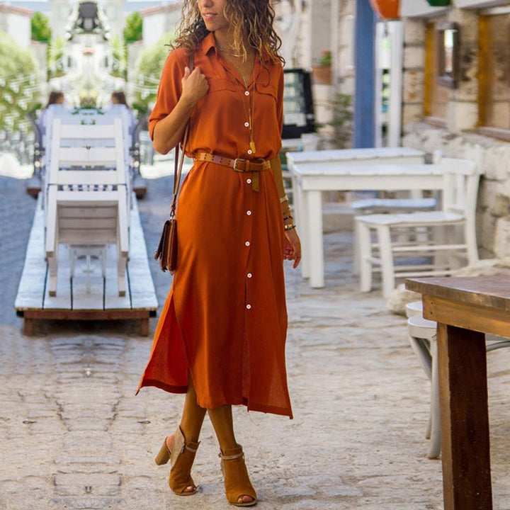 Damen Schickes Sommerkleid für Hochzeitsgäste in Orange