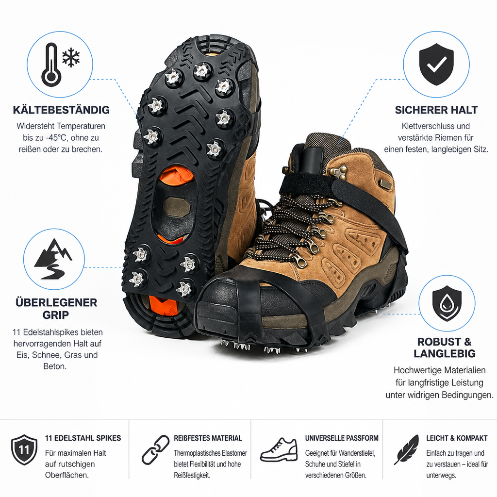 Damen Schneeketten für Stiefeletten und Winterschuhe (5)