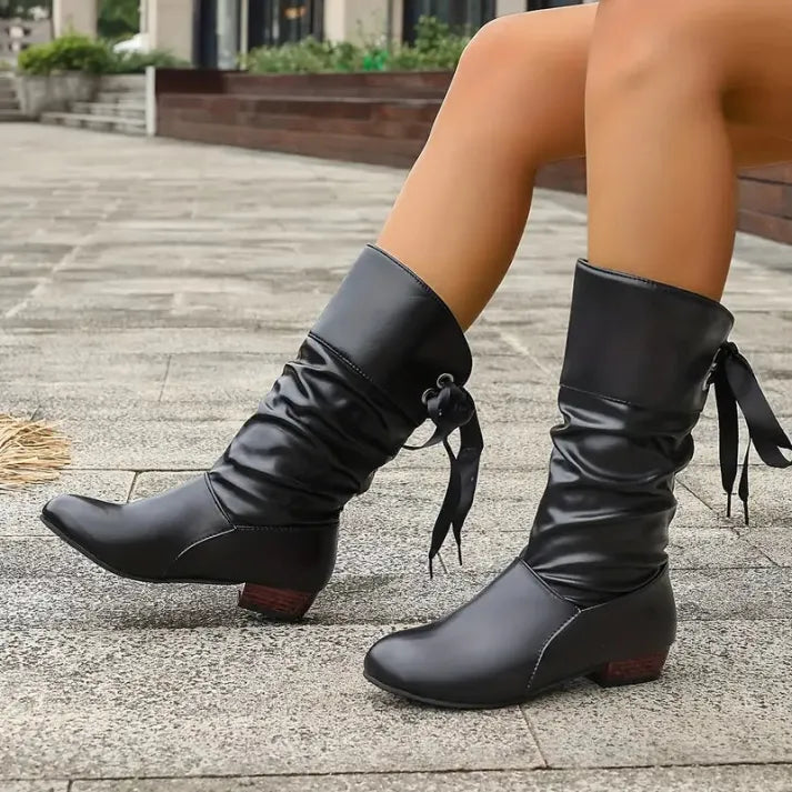 Damen Schnürstiefel aus Leder für Herbstmode (4)