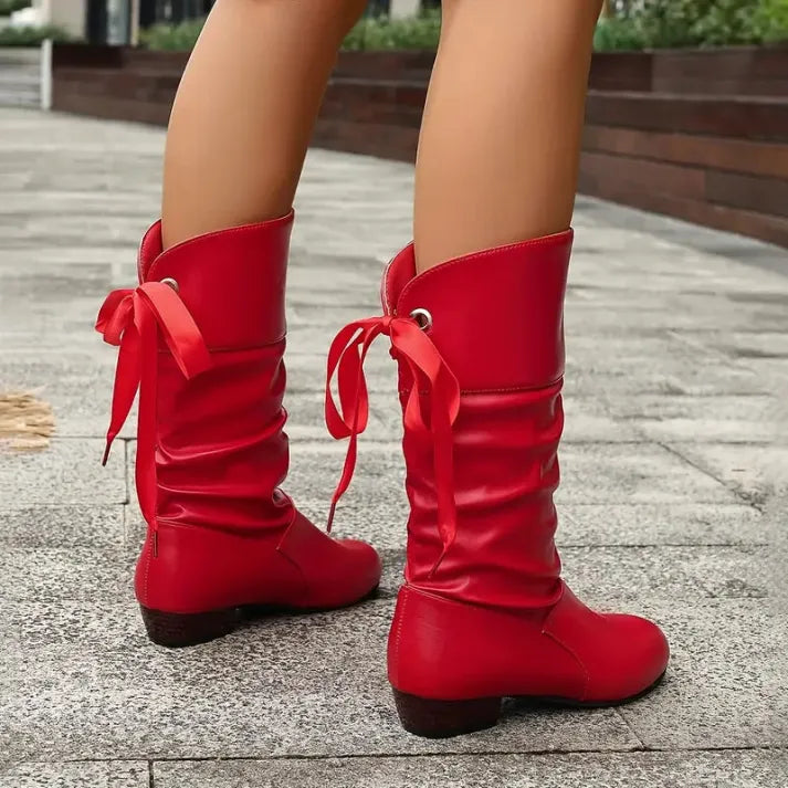 Damen Schnürstiefel aus Leder für Herbstmode (8)