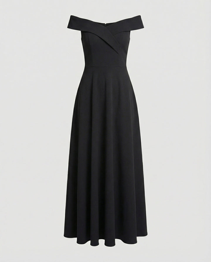 Damen schulterfreies Maxikleid für Hochzeiten (3)