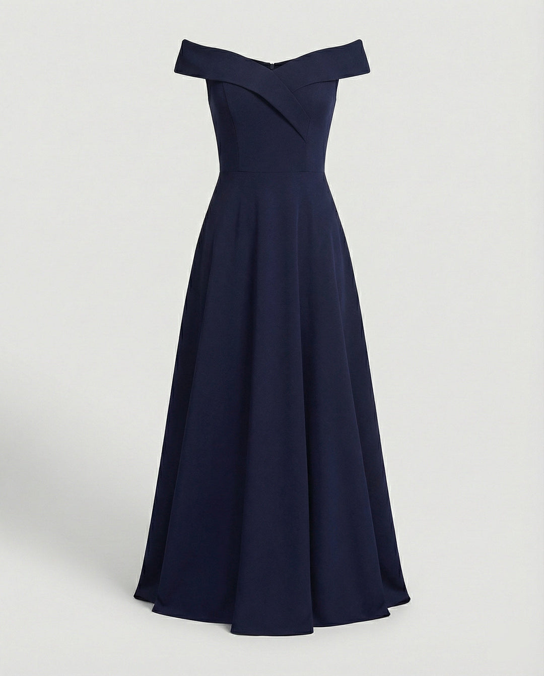 Damen schulterfreies Maxikleid für Hochzeiten in Blau