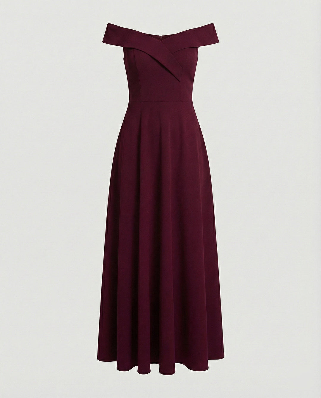 Damen schulterfreies Maxikleid für Hochzeiten in Rot
