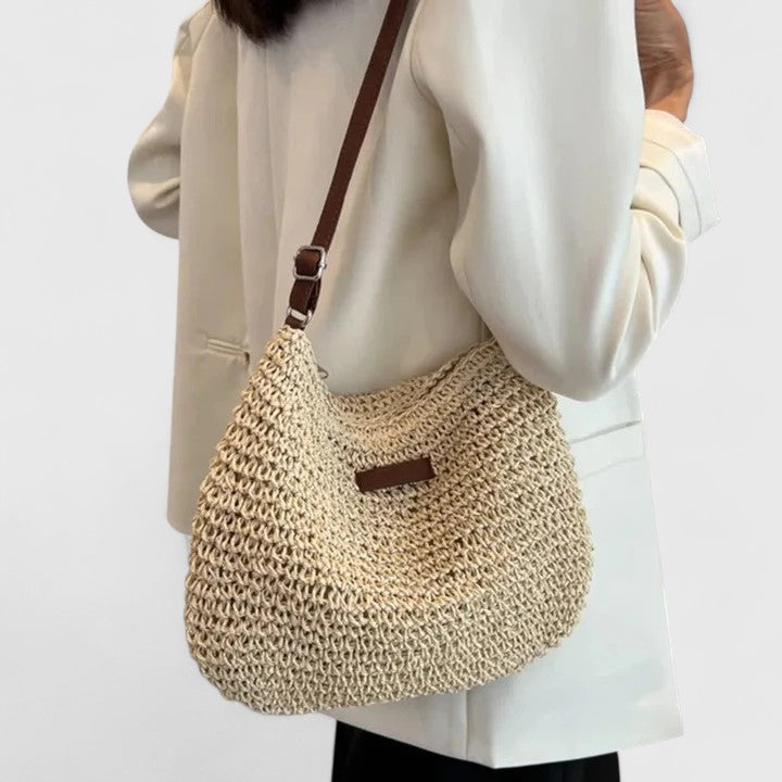 Damen Schultertasche aus Gewebe für Sommer (3)