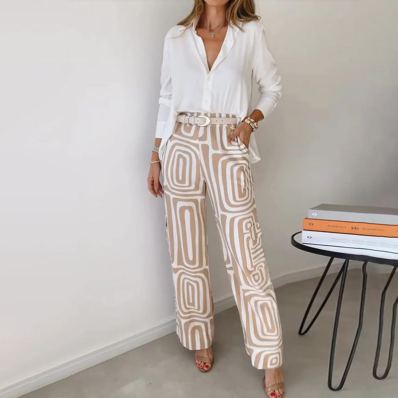 Damen-Set mit eleganter Hose und Bluse