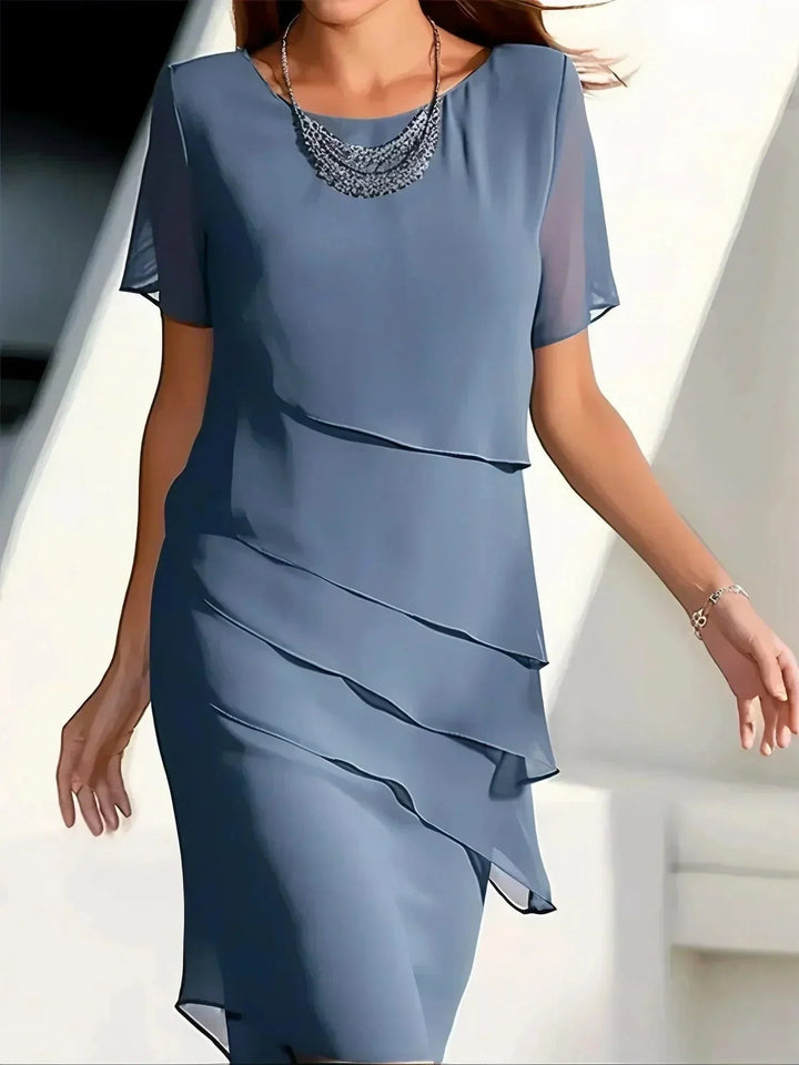 Damen Sommer Abendkleid im eleganten Lagenlook