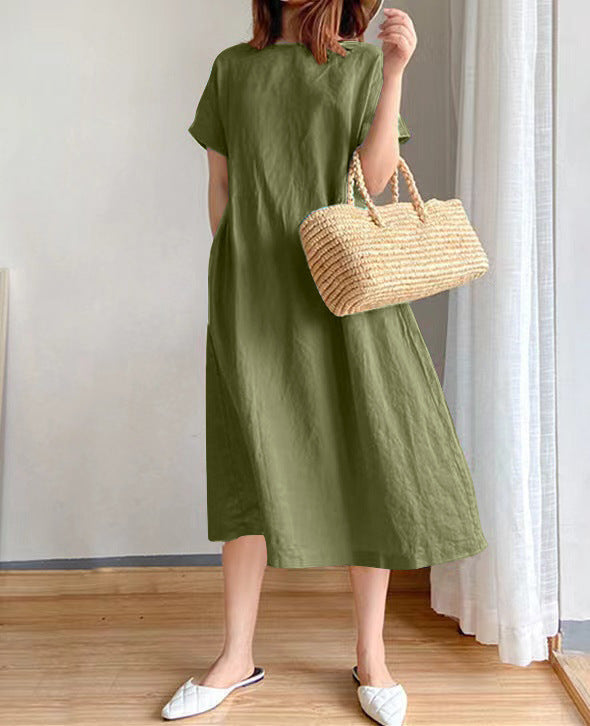 Damen Sommerkleid in Midi-Länge im Casual-Stil in Grün 1