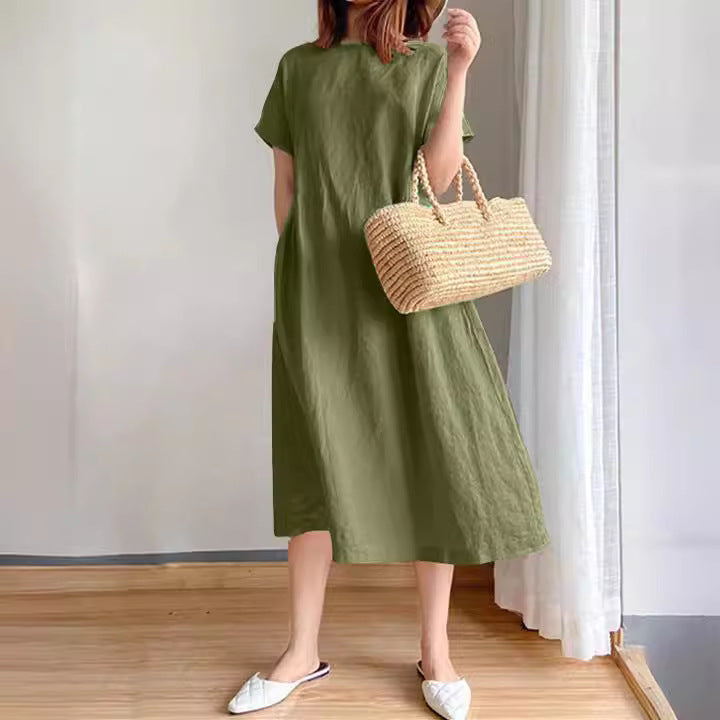 Damen Sommerkleid in Midi-Länge im Casual-Stil in Grün 2