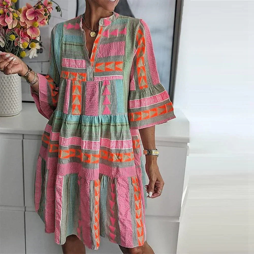 Damen Sommerminikleid mit Druckmuster