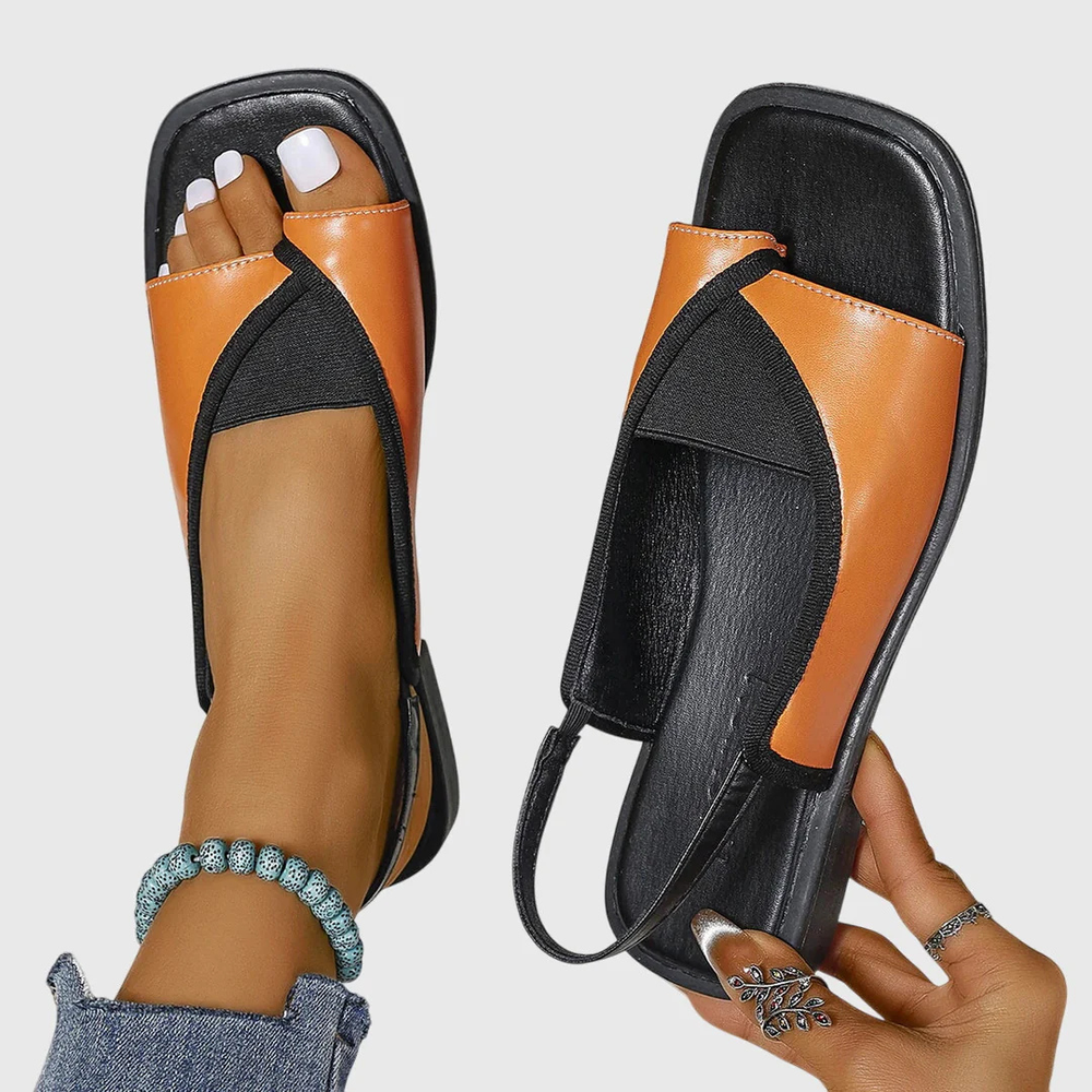 Damen Sommersandalen im minimalistischen Stil in Orange