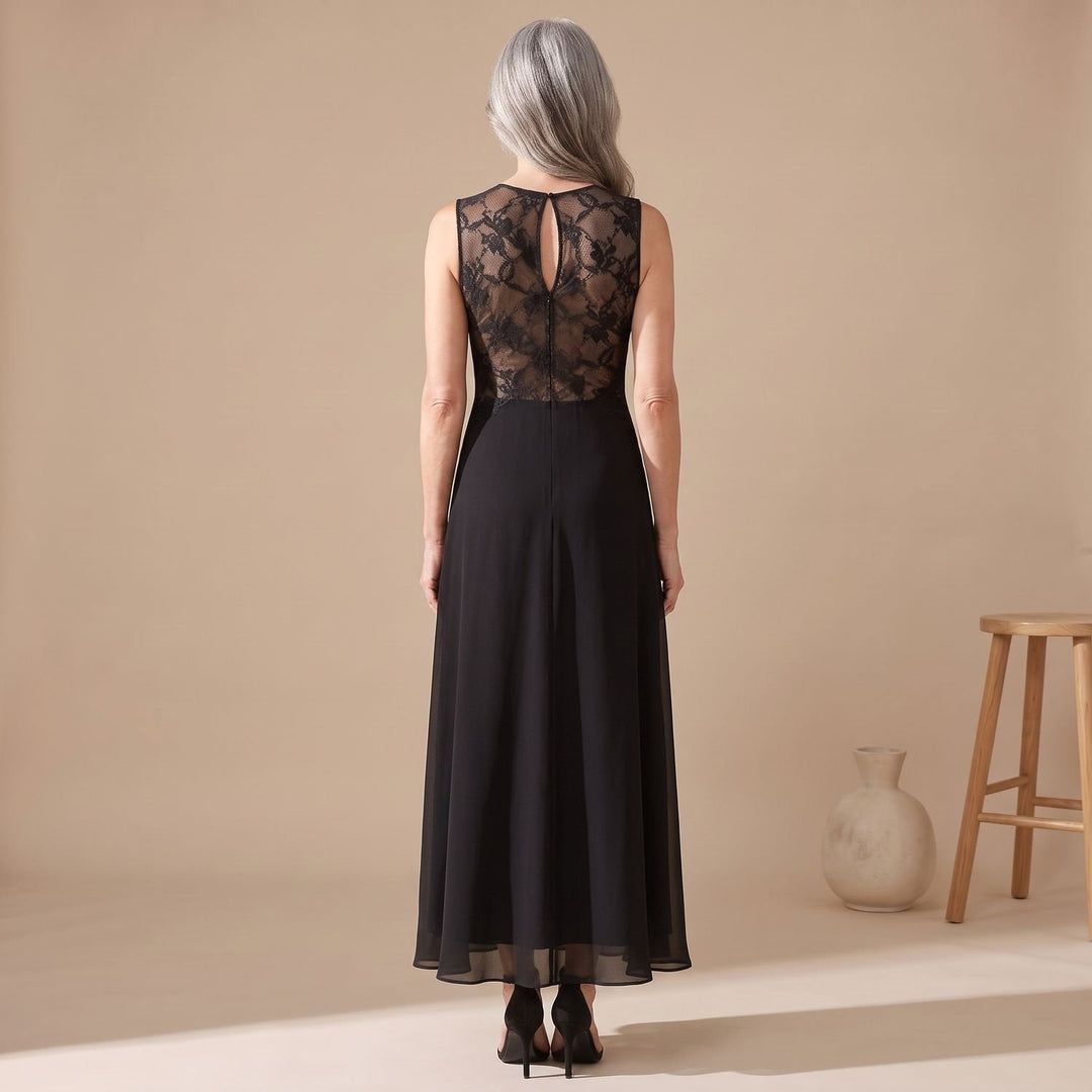 Damen Spitzen-Maxikleid für Hochzeitsgäste mit A-Linie (3)