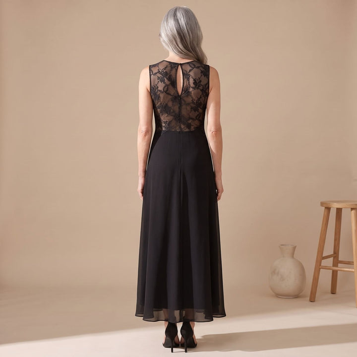 Damen Spitzen-Maxikleid für Hochzeitsgäste mit A-Linie (3)