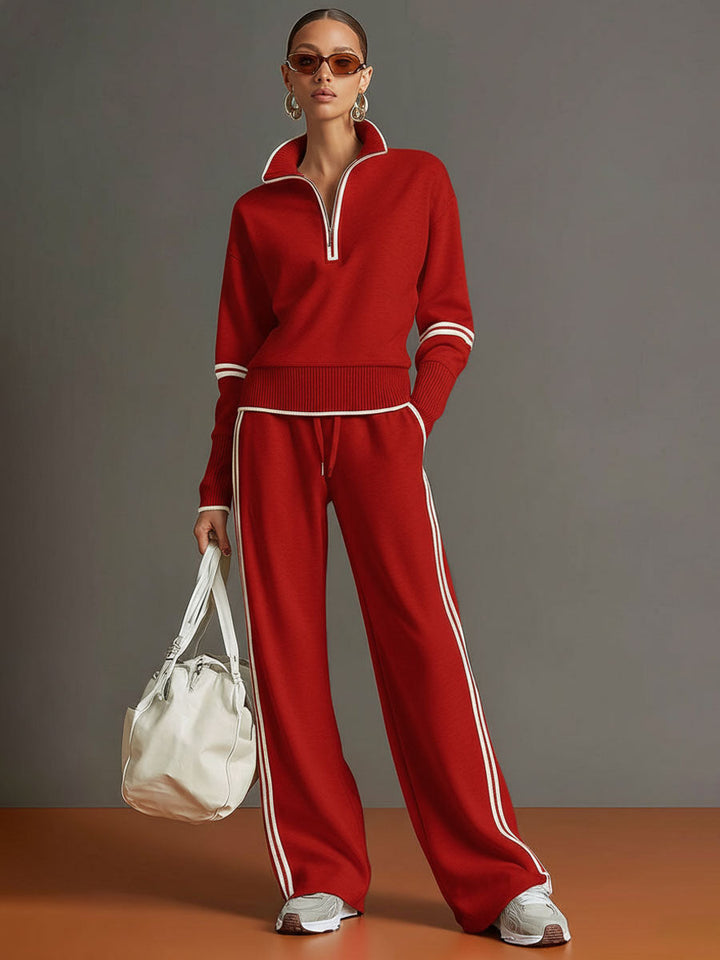Damen Sportliches Vintage-Set in Rot