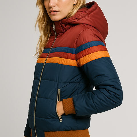 Damen Steppjacke mit Kapuze für den Herbst (4)