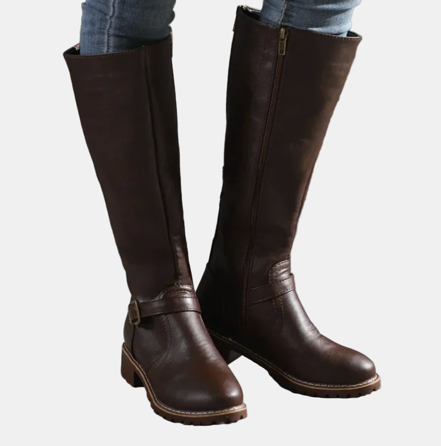 Damen Stiefel elegant von Tag zu Nacht in Dunkelbraun