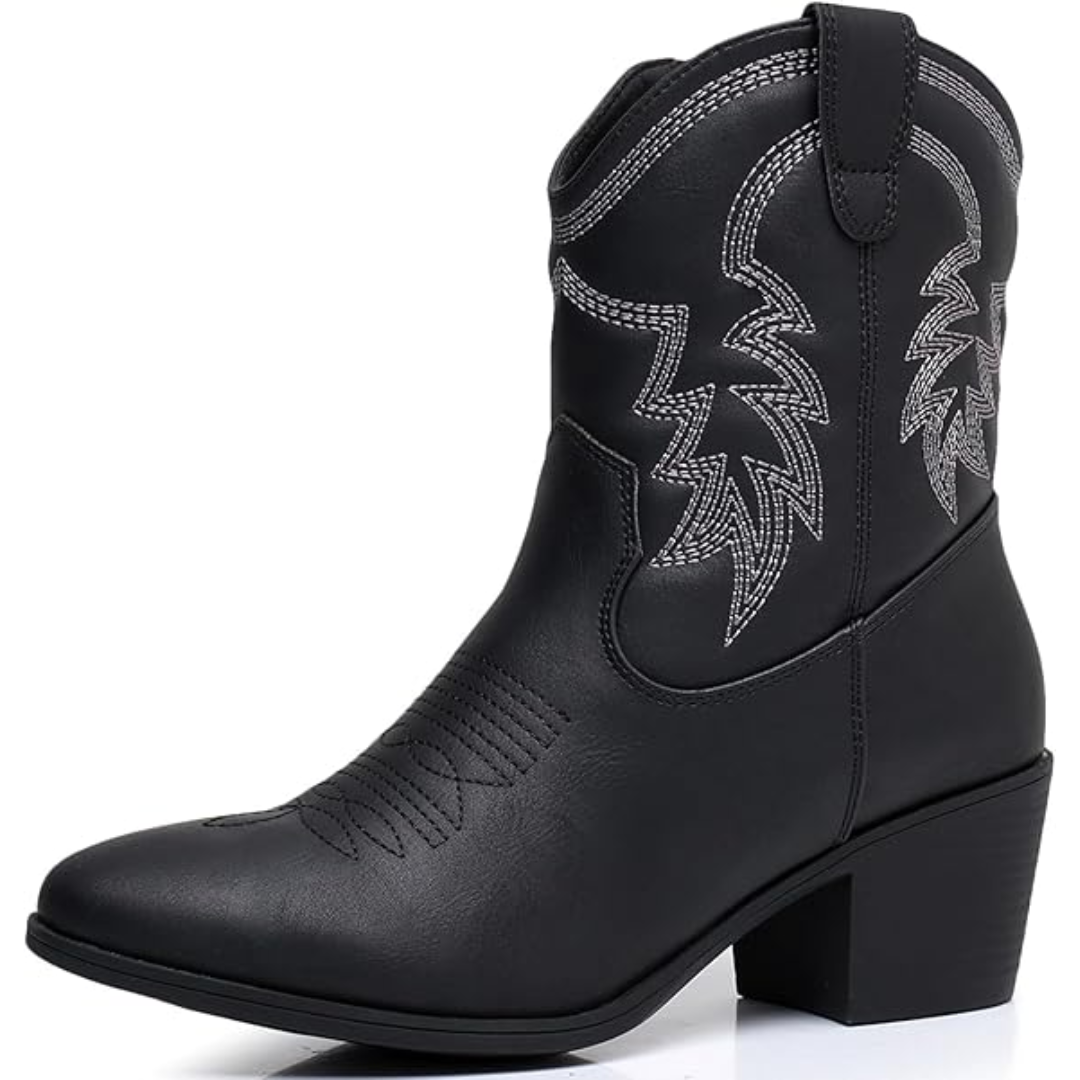Damen Stiefel im Western-Stil in Schwarz 1