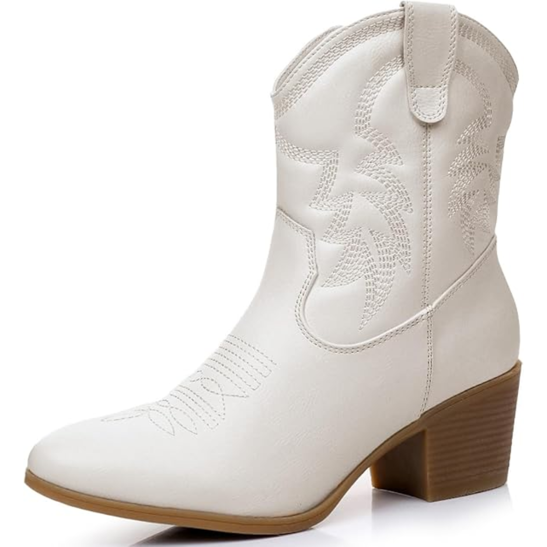 Damen Stiefel im Western-Stil in Weiß