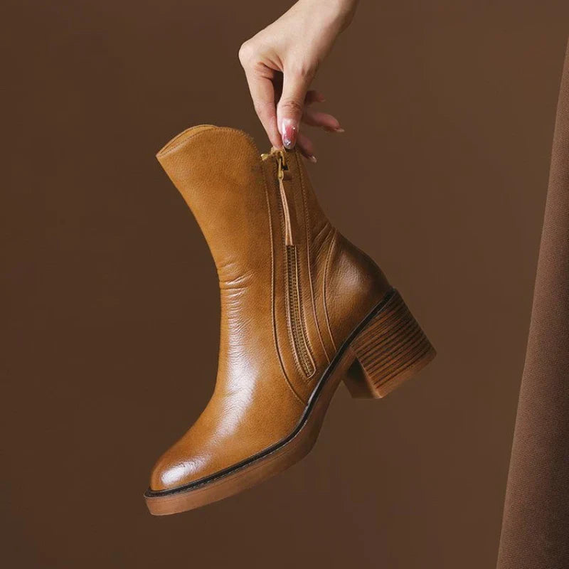 Damen Stiefel mit Blockabsatz für Herbst (3)