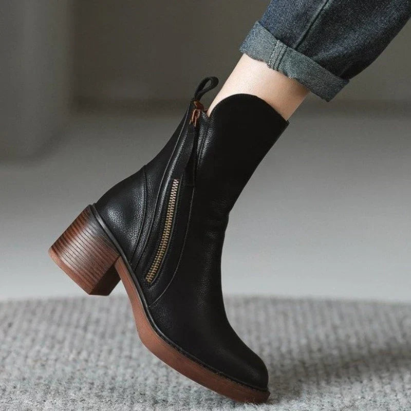 Damen Stiefel mit Blockabsatz für Herbst (6)