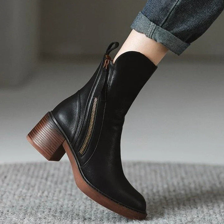 Damen Stiefel mit Blockabsatz für Herbst (6)