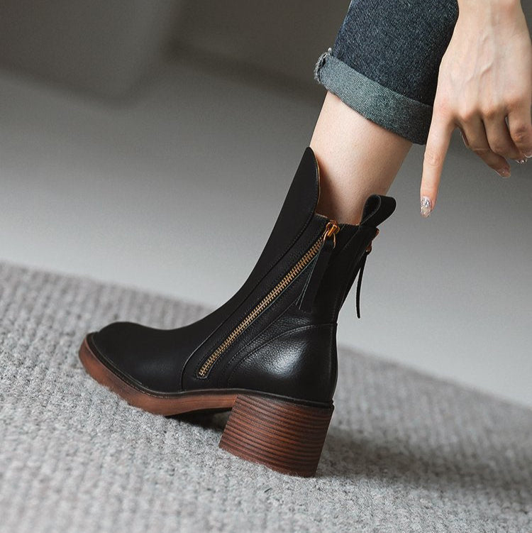 Damen Stiefel mit Blockabsatz für Herbst (7)
