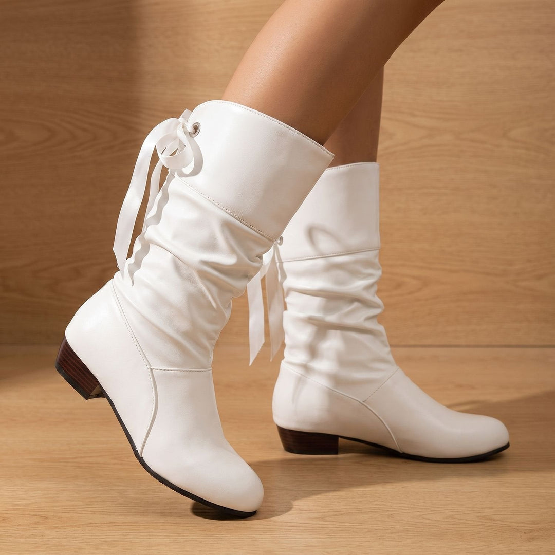 Damen Stiefeletten aus Kunstleder mit Blockabsatz (10)