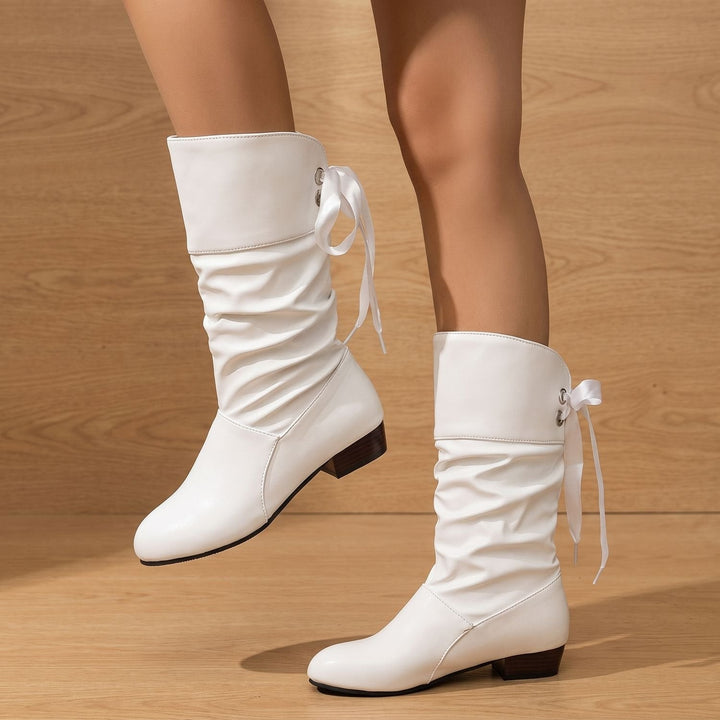Damen Stiefeletten aus Kunstleder mit Blockabsatz (12)