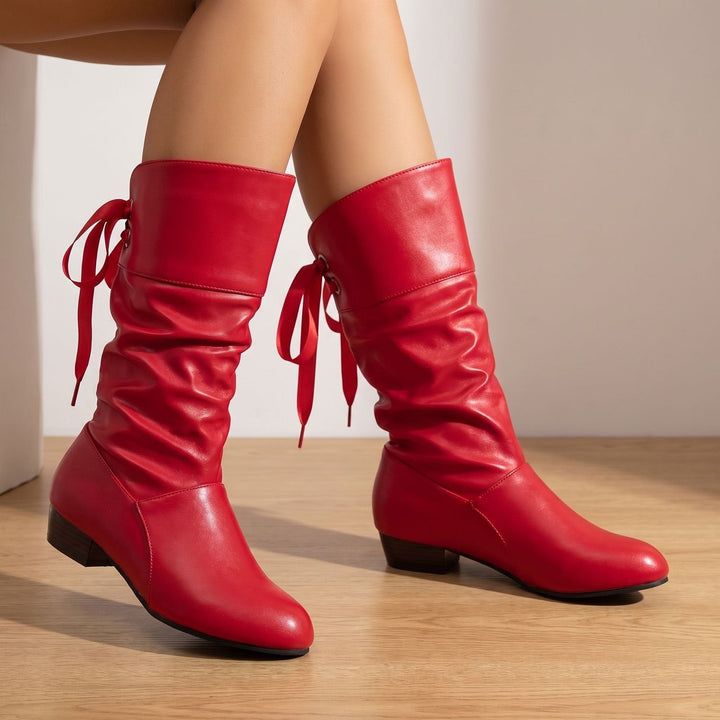 Damen Stiefeletten aus Kunstleder mit Blockabsatz (6)