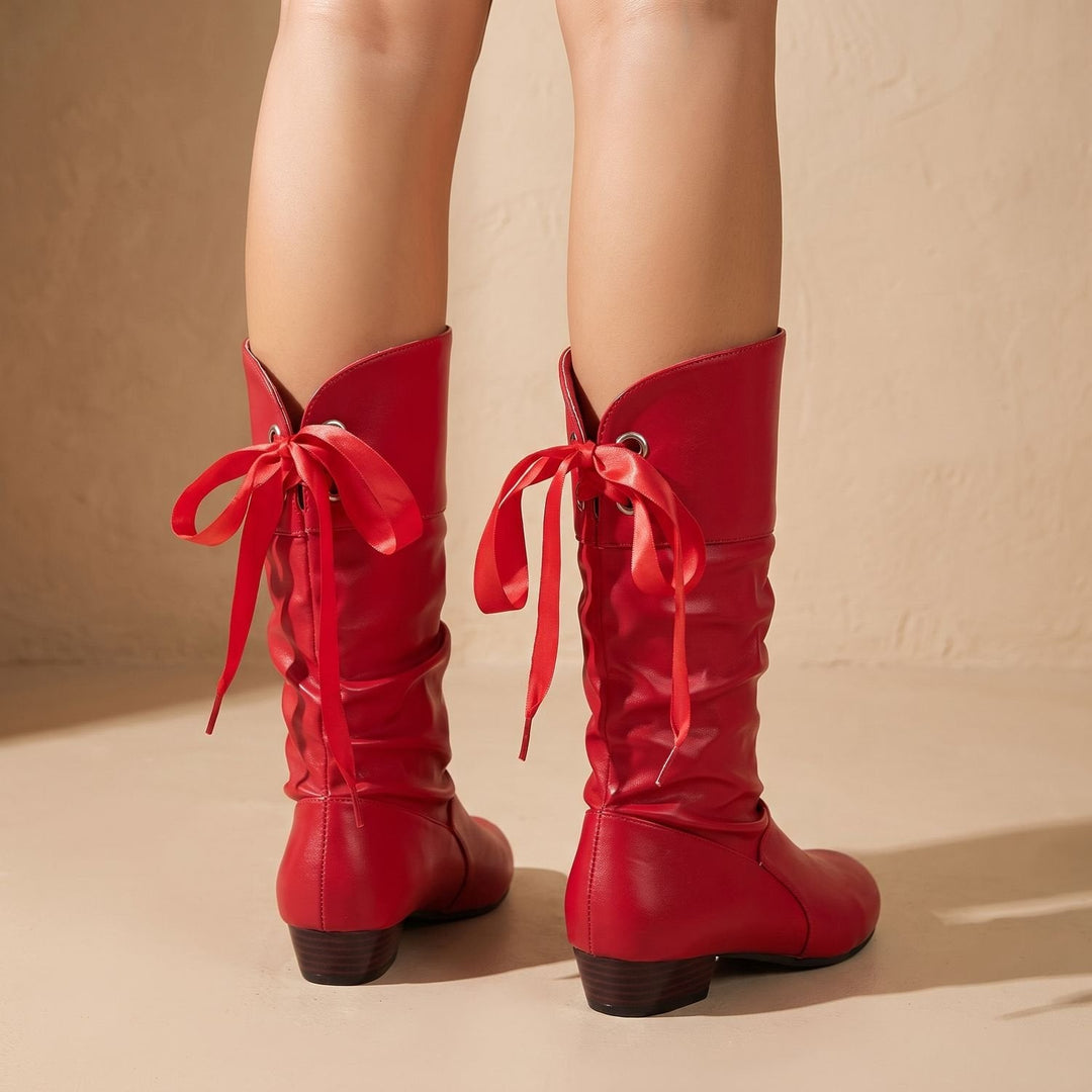 Damen Stiefeletten aus Kunstleder mit Blockabsatz (8)